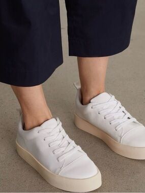 Matt & Nat White Sneakers with Cream Platform Sole